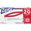Ziploc Double Zipper Storage Bags, 2 gal, 1.75 mil, 15" x 13", Clear, PK100 PK 682253